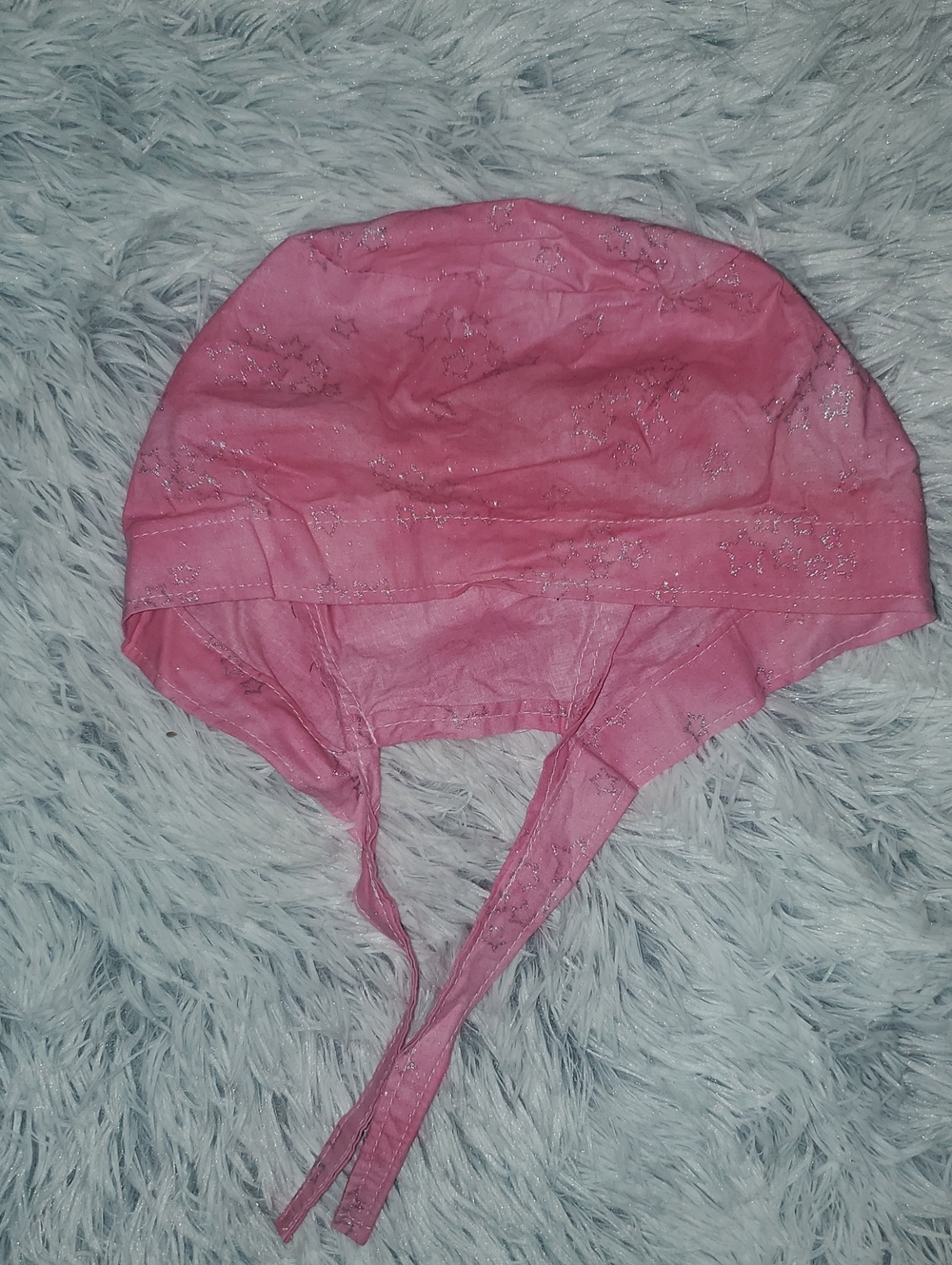 Pink And Stars Women's Tie-Back Scrub Cap